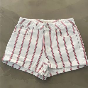 PacSun Striped Mom Shorts high-rise